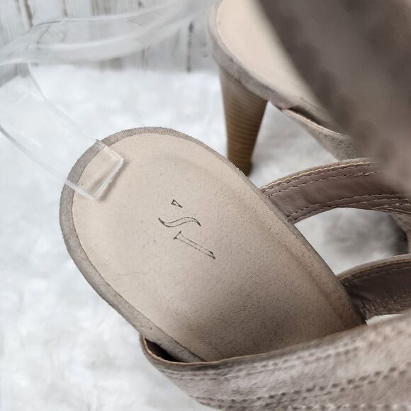 Simply Vera Vera Wang Lace Up Peep Sandals Taupe Size 10 - Picture 8 of 9